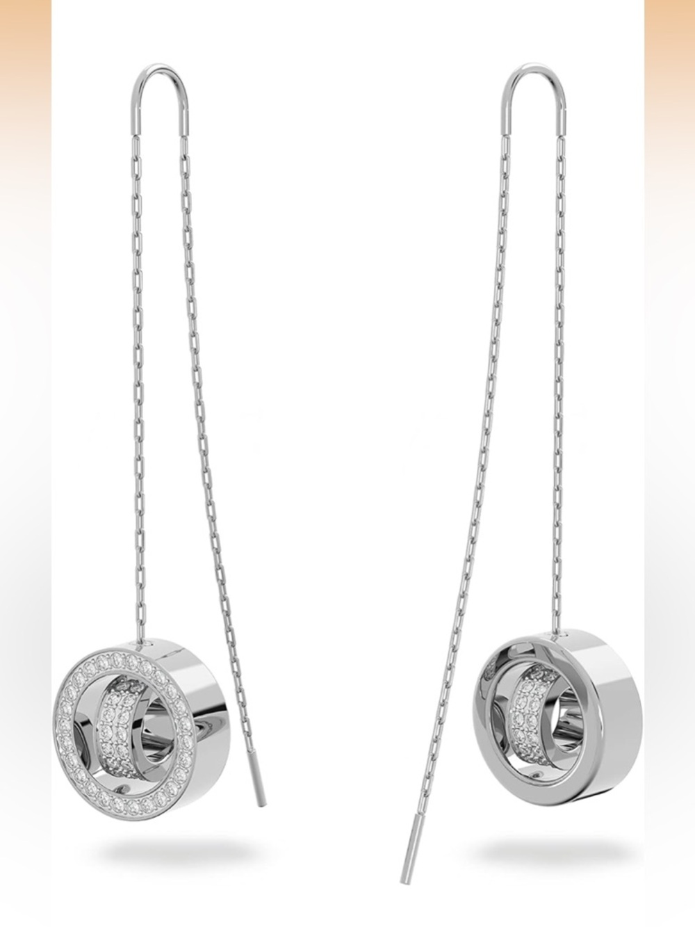 Swarovski Hollow rhodium plating long drop women's earrings 5636435 $150 - Picture 4 of 12